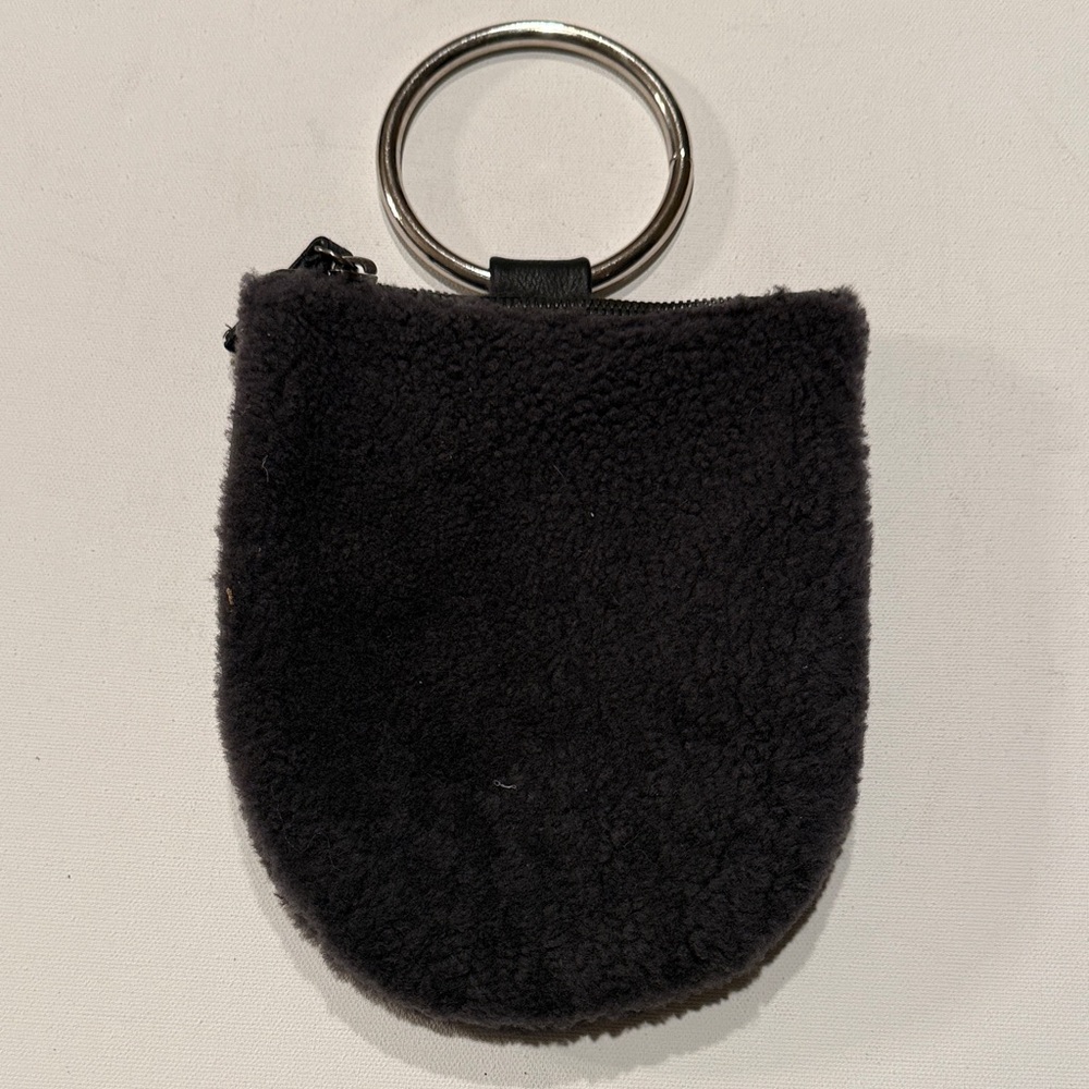 Plush Black Keychain Pouch